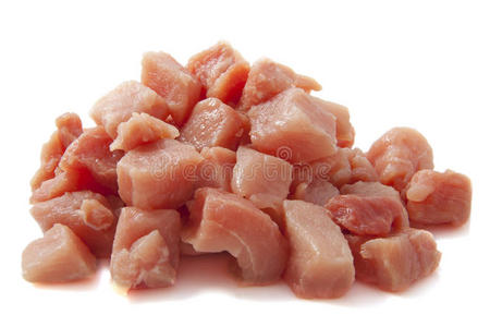 剁碎的猪肉照片