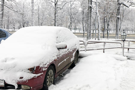 被雪覆盖的汽车