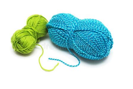 编织用蓝绿色羊毛线图片