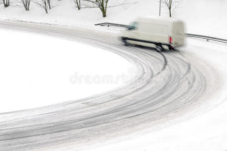 暴风雪 寒冷的 公路 自然 降雪 天气 汽车 冬天 季节