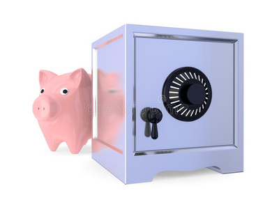 粉红小猪和铁保险箱。