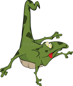 绿色小蜥蜴。卡通
