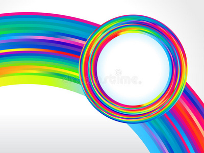 抽象彩色彩虹圆背景图片