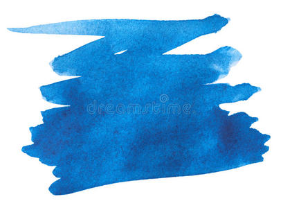 蓝色水彩颜料笔画