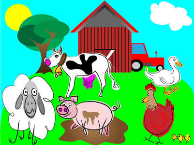 卡通农场动物
