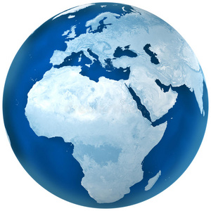 蓝色地球非洲和欧洲