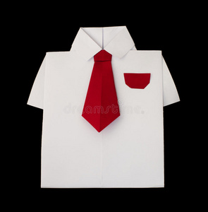 折纸白衬衫配领带图片
