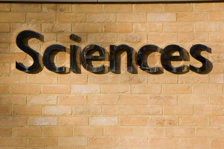 砖墙上的科学标志