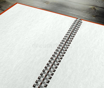 桌面纸纹理的三维开放空白笔记本