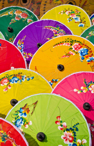 艺术 阳光 绘画 泰语 传统 亚洲 泰国 村庄 遮阳板 雨伞