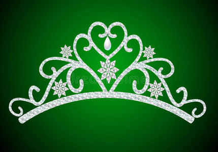 绿色珍珠王冠女性婚礼