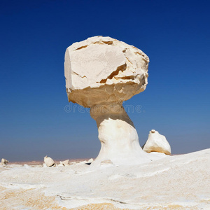 白沙漠中的岩石