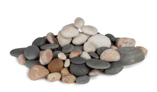 一堆圆形的海石