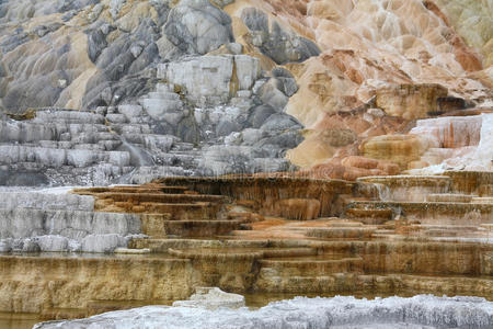 黄石国家公园的彩色岩石