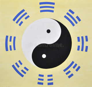 太极拳与贤杨符号模式与贤杨符号模式日本大门隔离在白色背景太极门