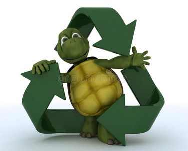 带有回收标志的乌龟
