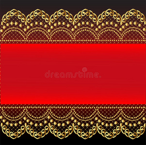 金红色图案红色背景,金色(en)图案和网照片