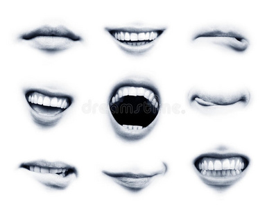 舔嘴巴口部情绪照片