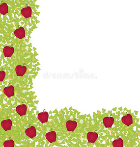 红苹果装饰角元素