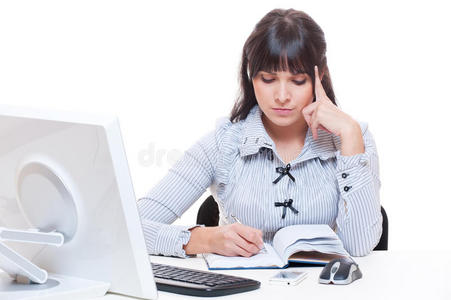 计算机 就业 女商人 书桌 成人 工作 班长 公司 键盘