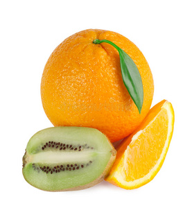 橘子柠檬和猕猴桃片