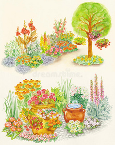 观赏花坛的园林设计图片