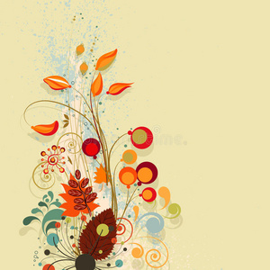 秋季花卉构图背景