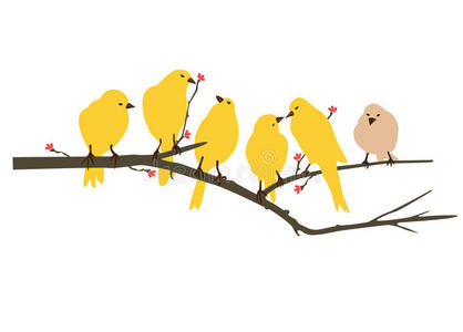 黄鸟贴花艺术品图片