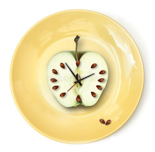 苹果手表在盘子里。