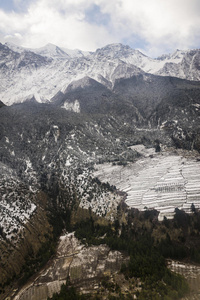 尼泊尔喜马拉雅山脉的山峰。