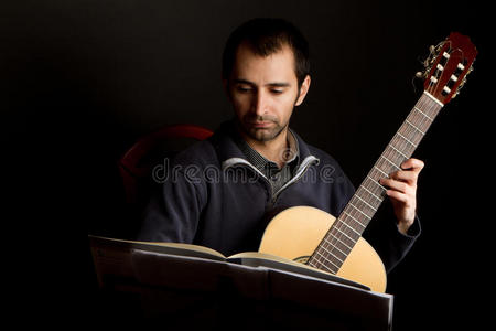 吉他手用音乐架学习