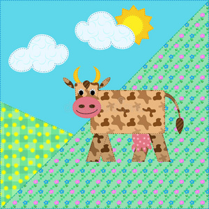 山景有牛，斑驳的样子