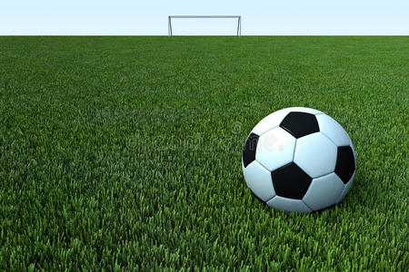 足球，绿草地上的足球