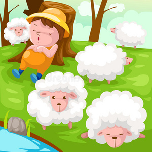 绵羊和牧羊人卡通图片图片