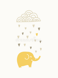 雨云下的大象图片