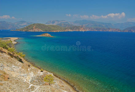 土耳其海岸清澈的海水