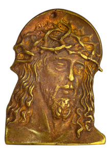 青铜浮雕与耶稣基督的头图片