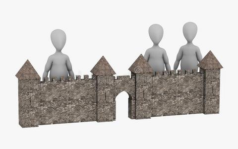 带壁垒的卡通人物隐藏照片