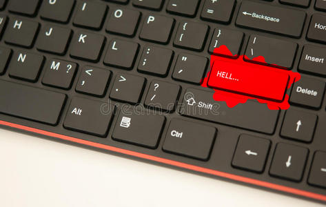地狱按钮键盘概念