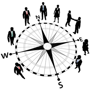 商务人员战略指南针方向照片