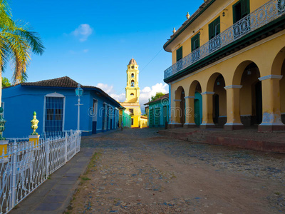 殖民地地标古巴殖民地城市特立尼达照片