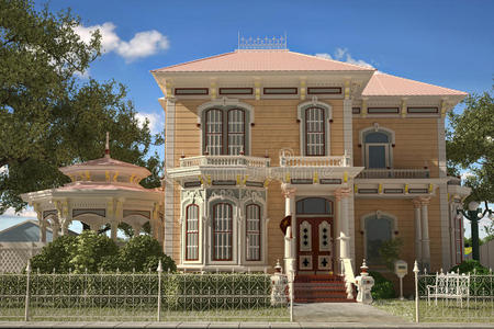 豪华维多利亚风格的房子外观.照片