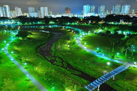 夜景公园璧山公园夜景鸟瞰图照片
