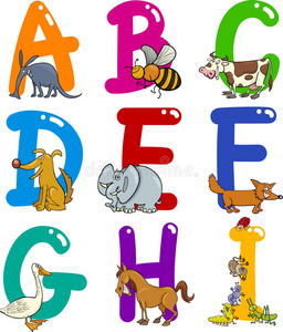 卡通动物字母表照片