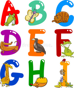 卡通动物字母表