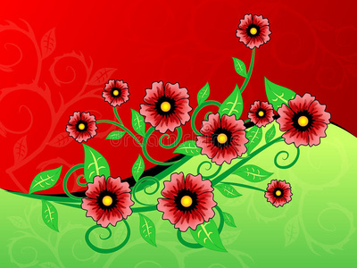 红绿花背景