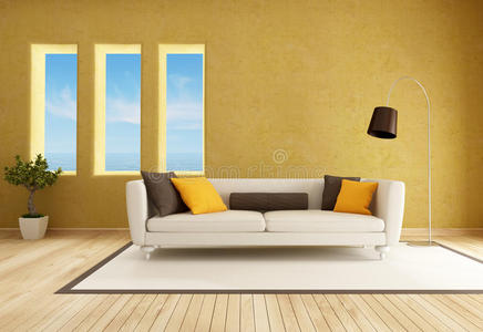 黄色客厅