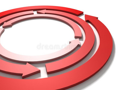 圆圈循环红色箭头团队工作理念