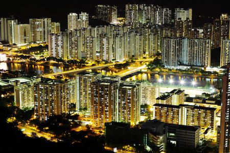 香港拥挤的市区