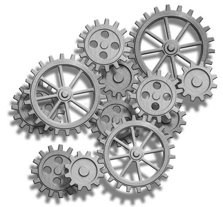 白色抽象机械齿轮.工程公司照片